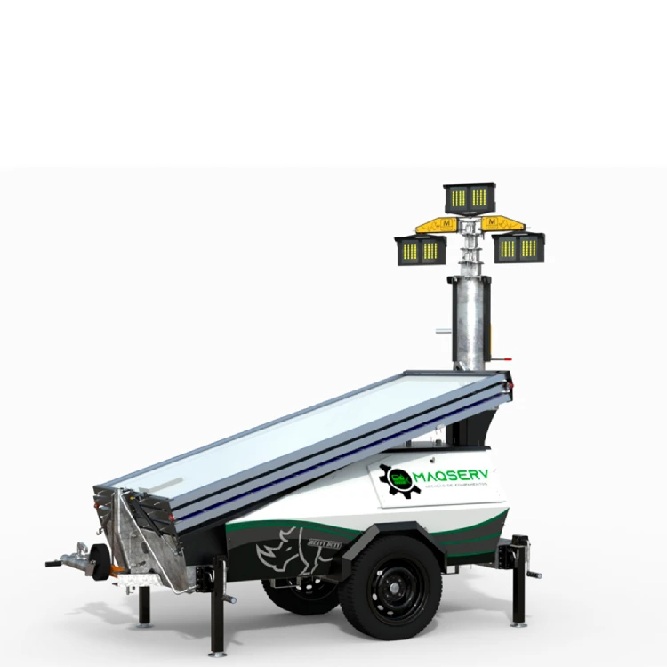 aluguel de torre de iluminação solar maqserv express